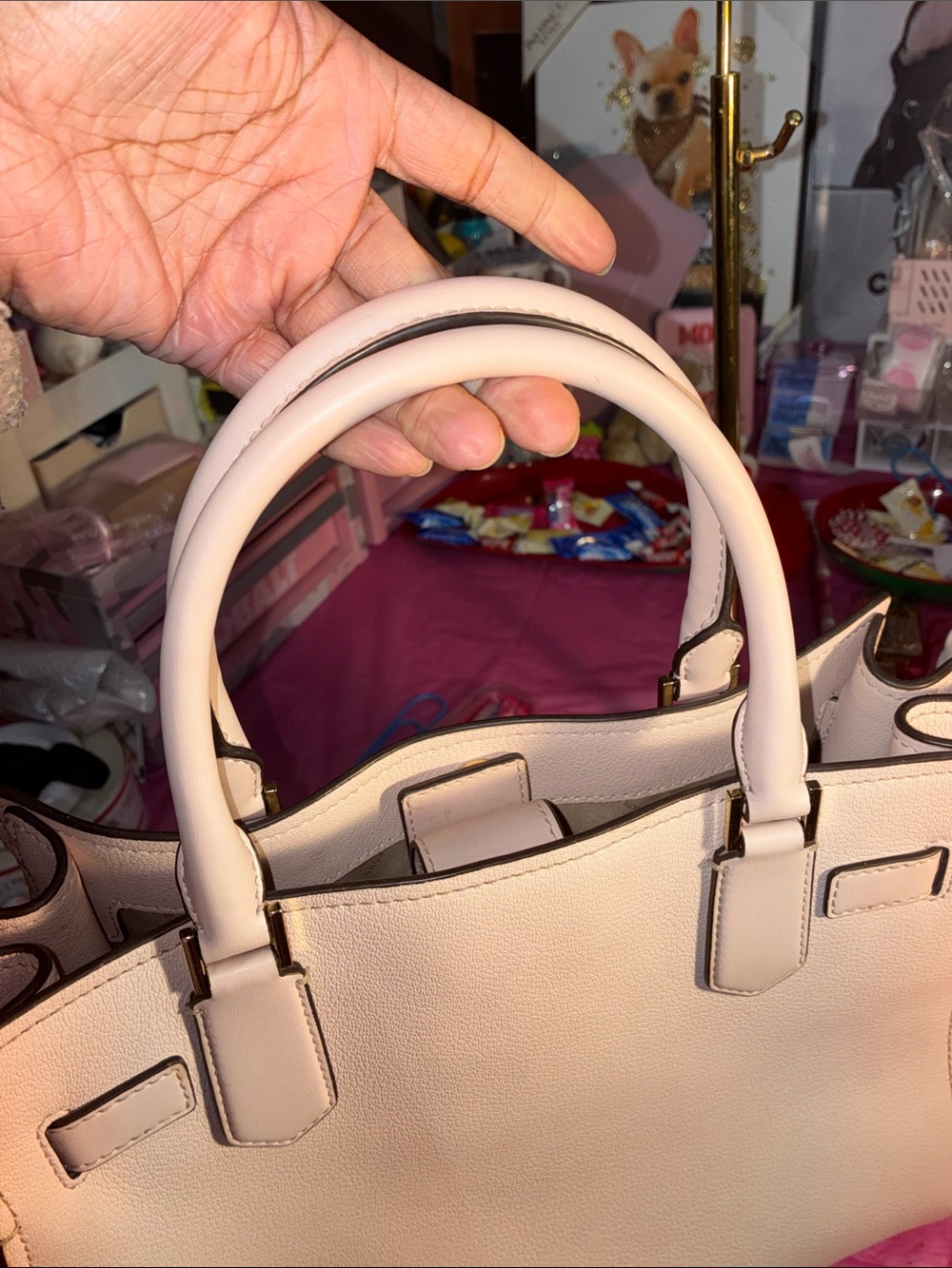 Michael Kors Soft Blush Structured Satchel with Gold Hardware-Bundle - Picture 11 of 16